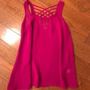 Magenta sheer top